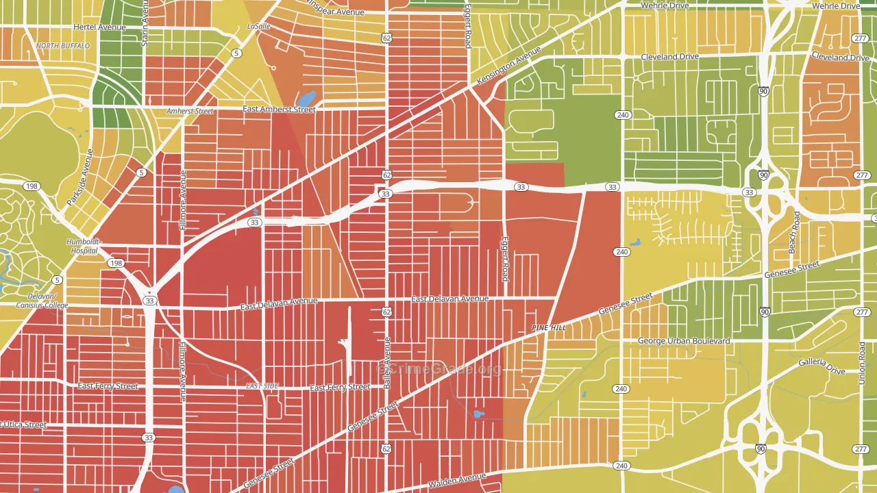 Kenfield, Buffalo, NY Map of Murder Rates