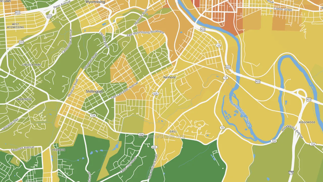 Kenhorst, PA Map of Murder Rates