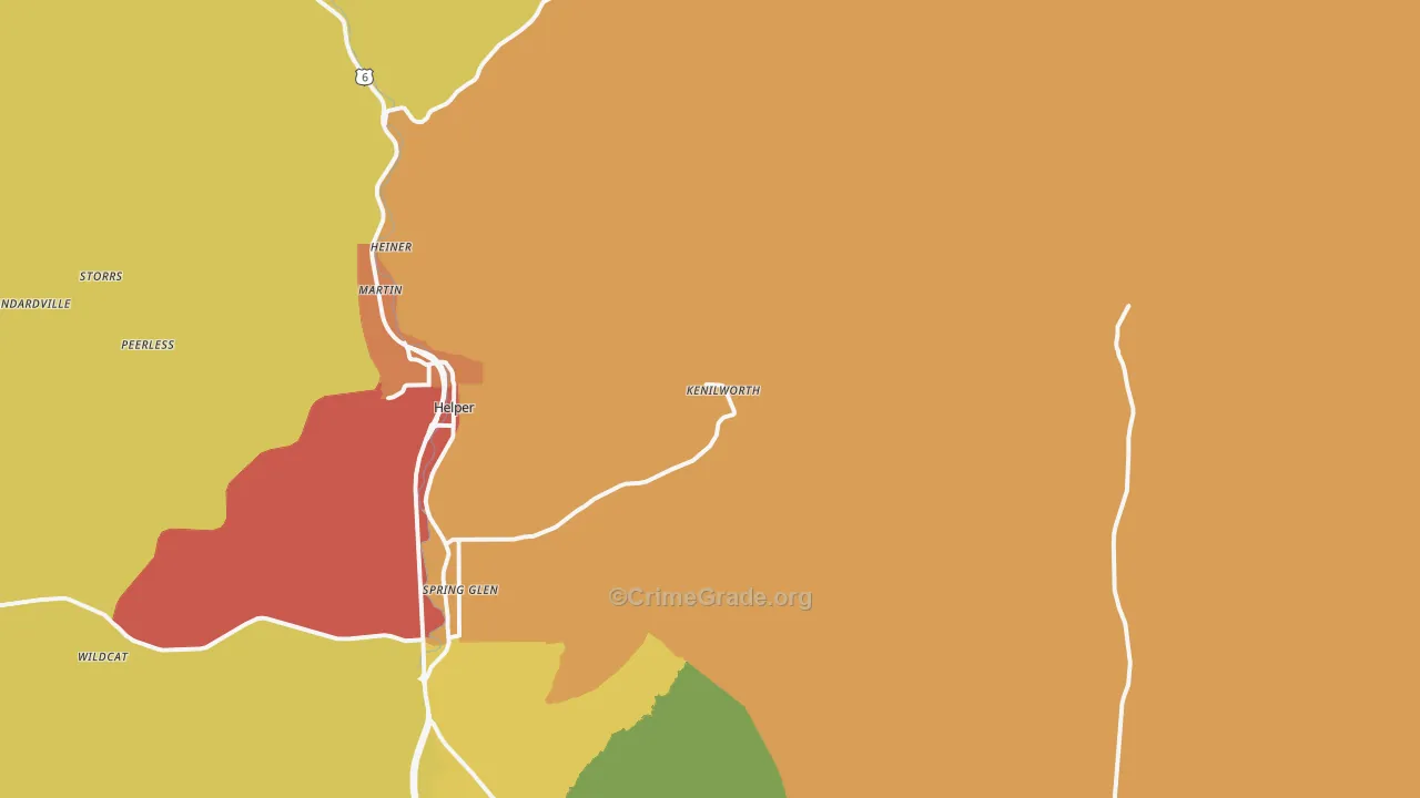 Kenilworth, UT Map of Murder Rates