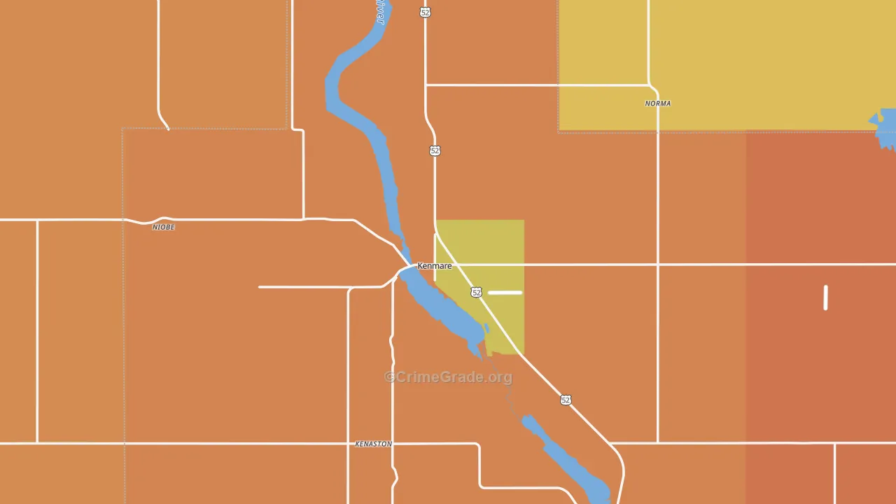 Kenmare, ND Map of Murder Rates
