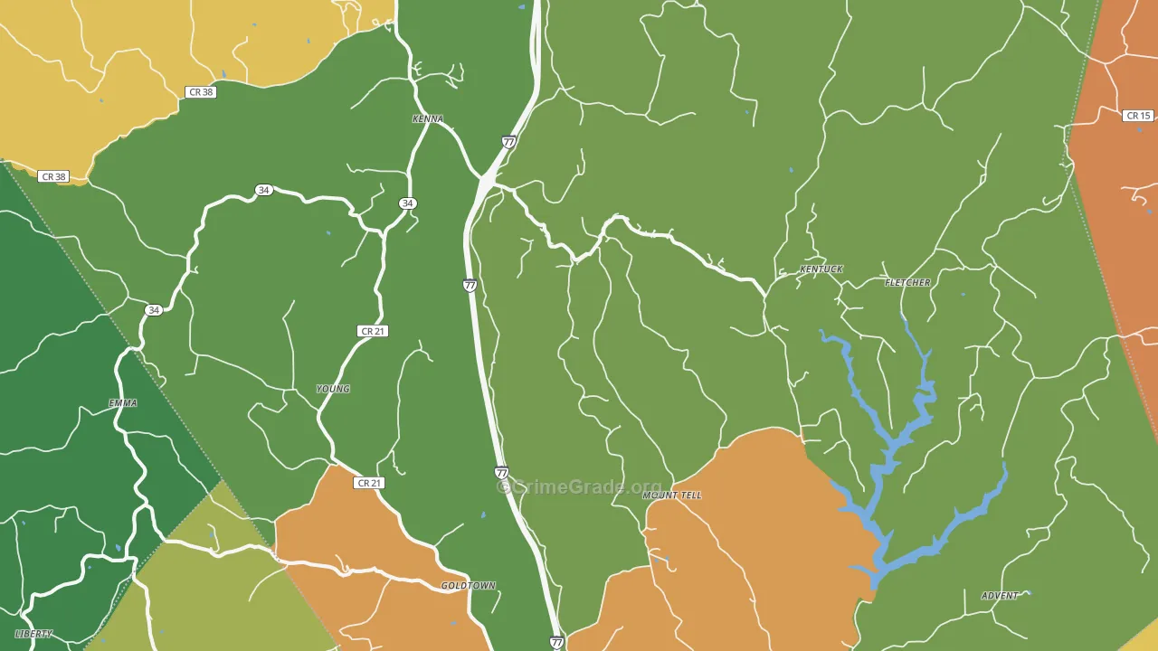 Kenna, WV Map of Murder Rates