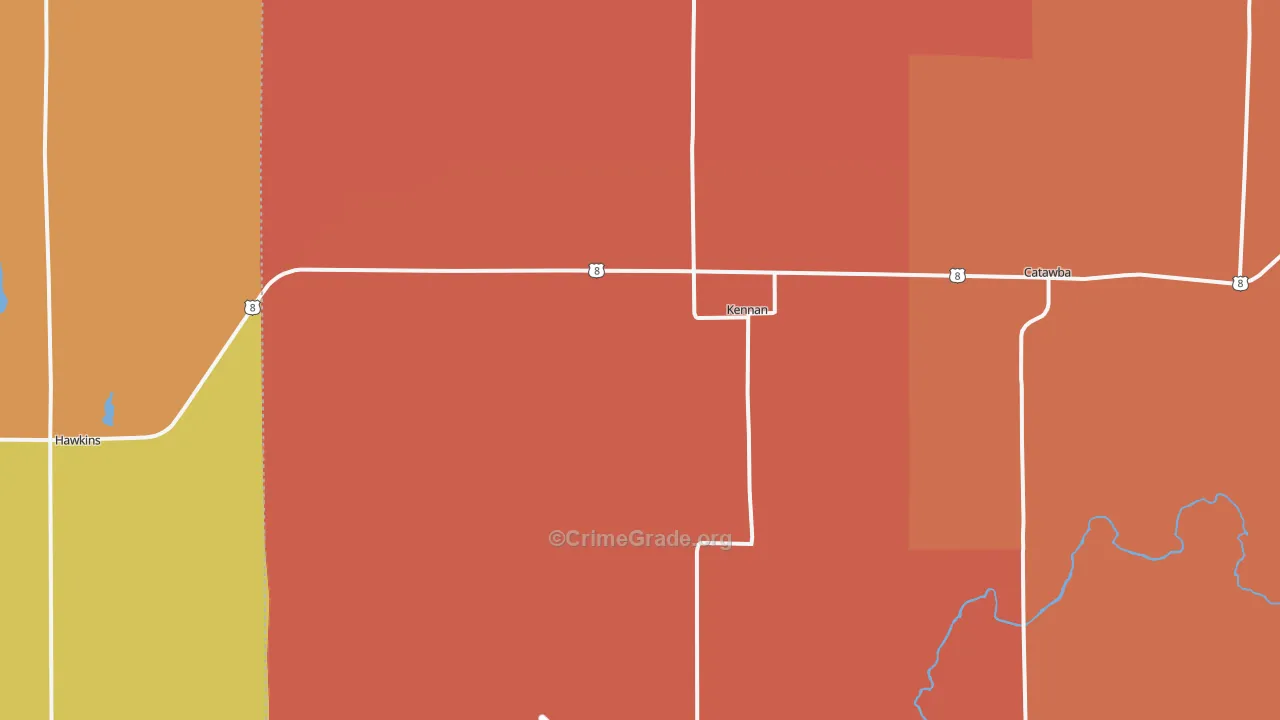 Kennan, WI Map of Murder Rates