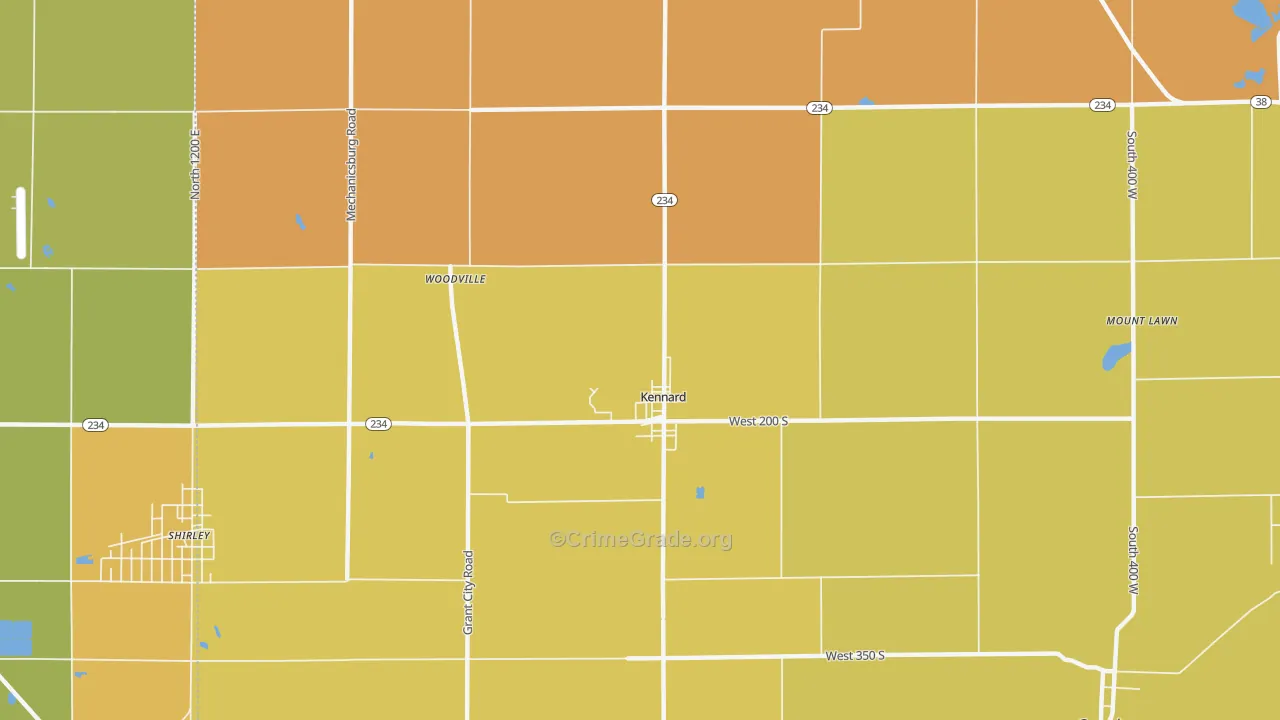 Kennard, IN Map of Murder Rates