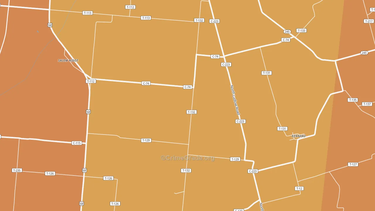 Kennard, OH Map of Murder Rates