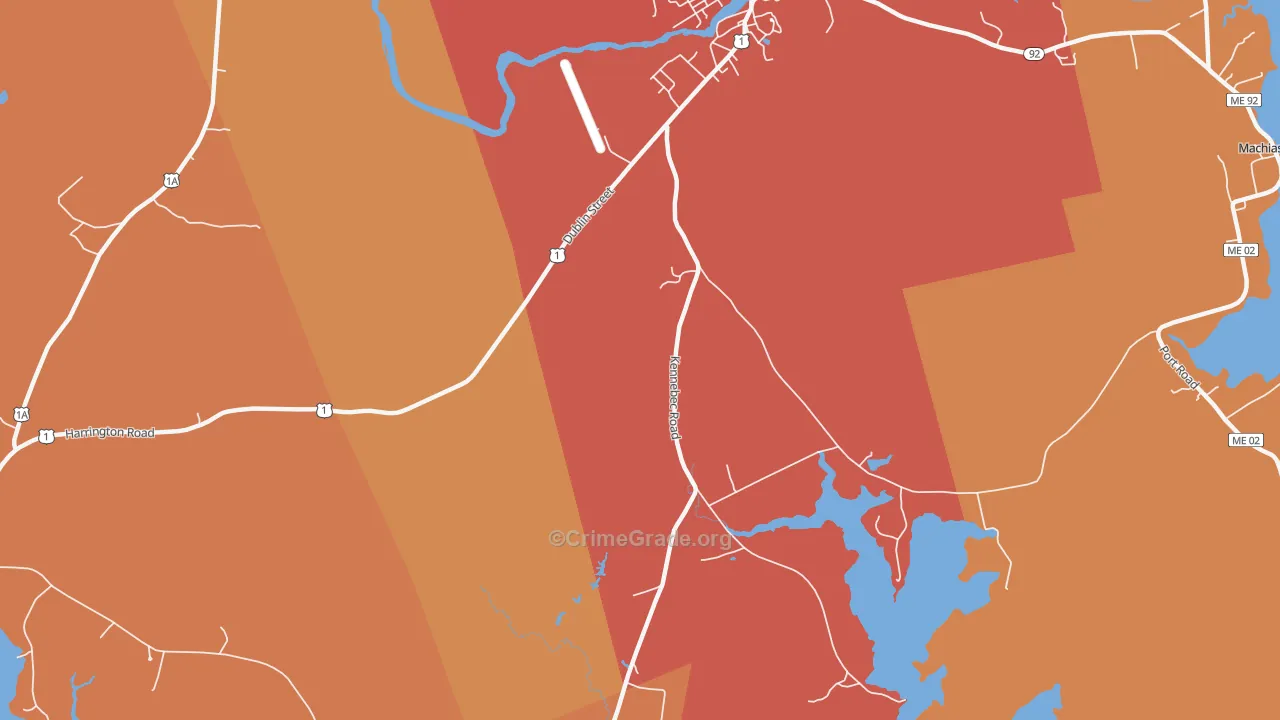Kennebec, ME Map of Murder Rates