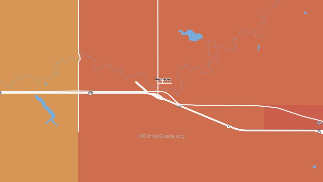 Kennebec, SD Map of Murder Rates
