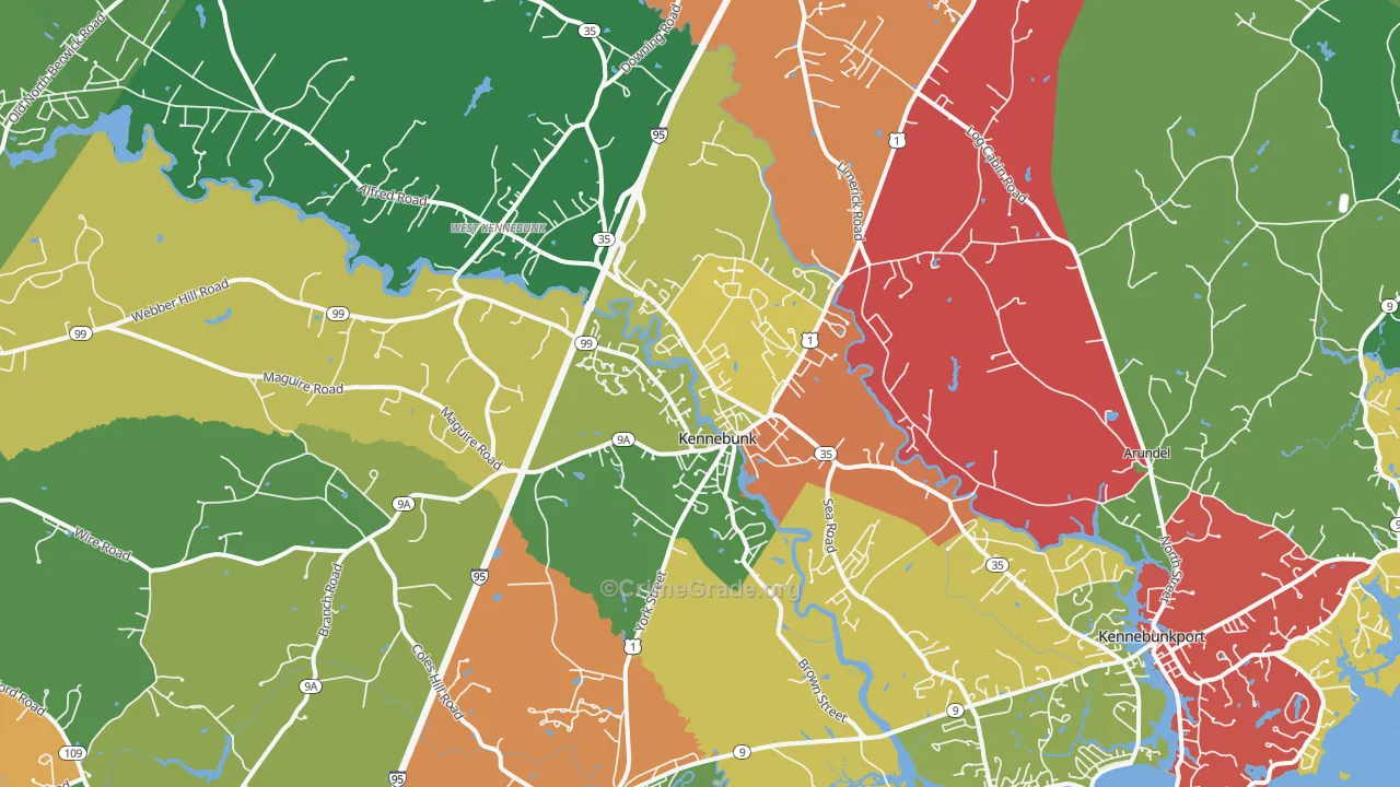 Kennebunk, ME Map of Murder Rates