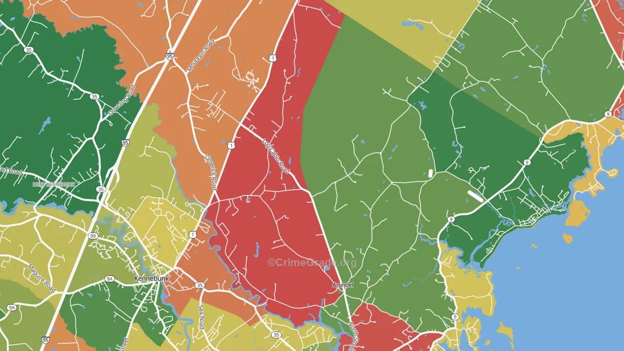 Kennebunkport, ME Map of Murder Rates