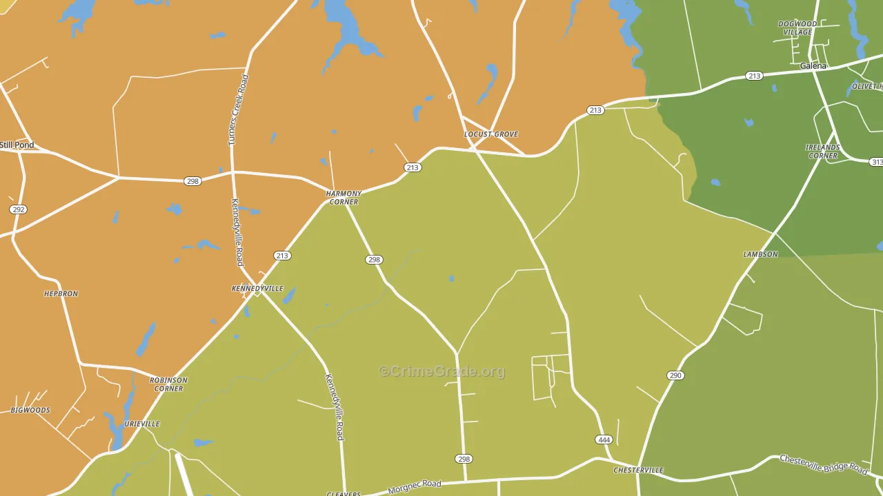 Kennedyville, MD Map of Murder Rates