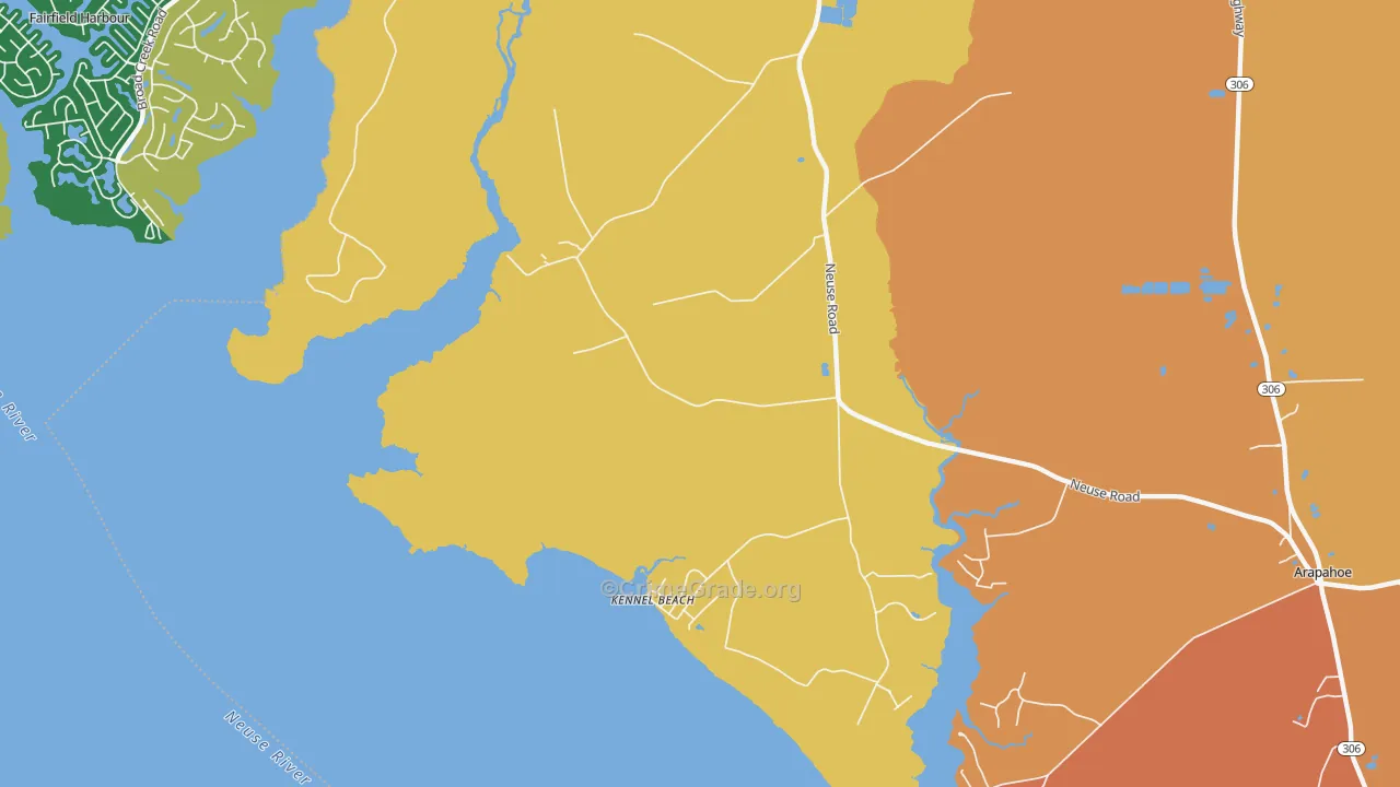 Kennel Beach, NC Map of Murder Rates