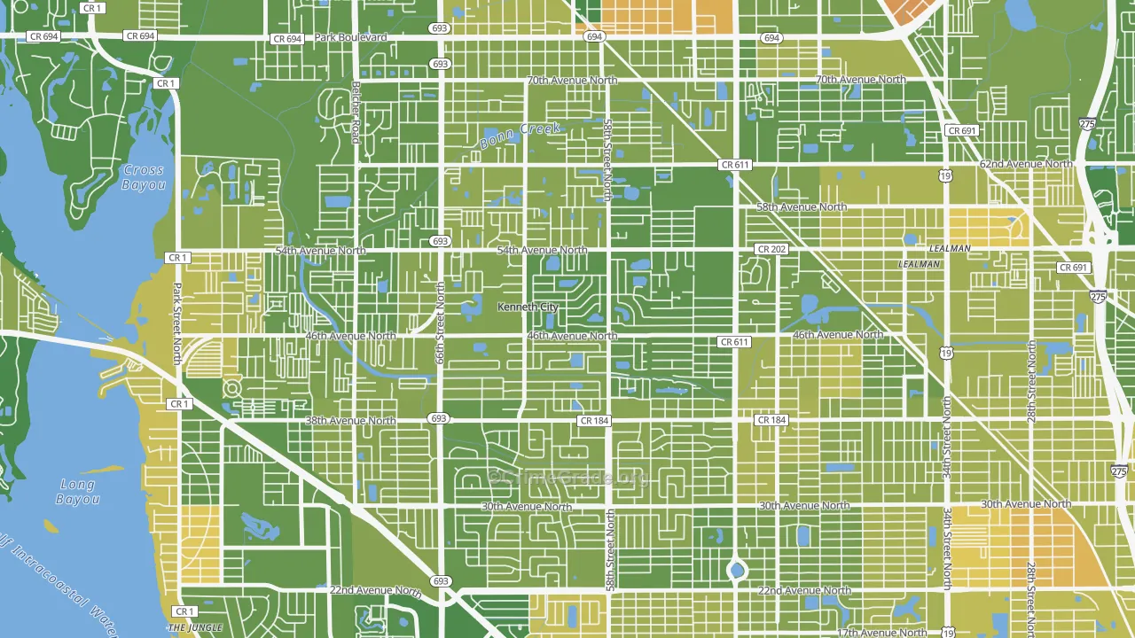 Kenneth City, FL Map of Murder Rates