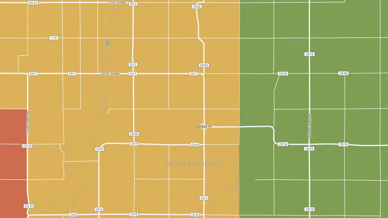 Kenneth, MN Map of Murder Rates
