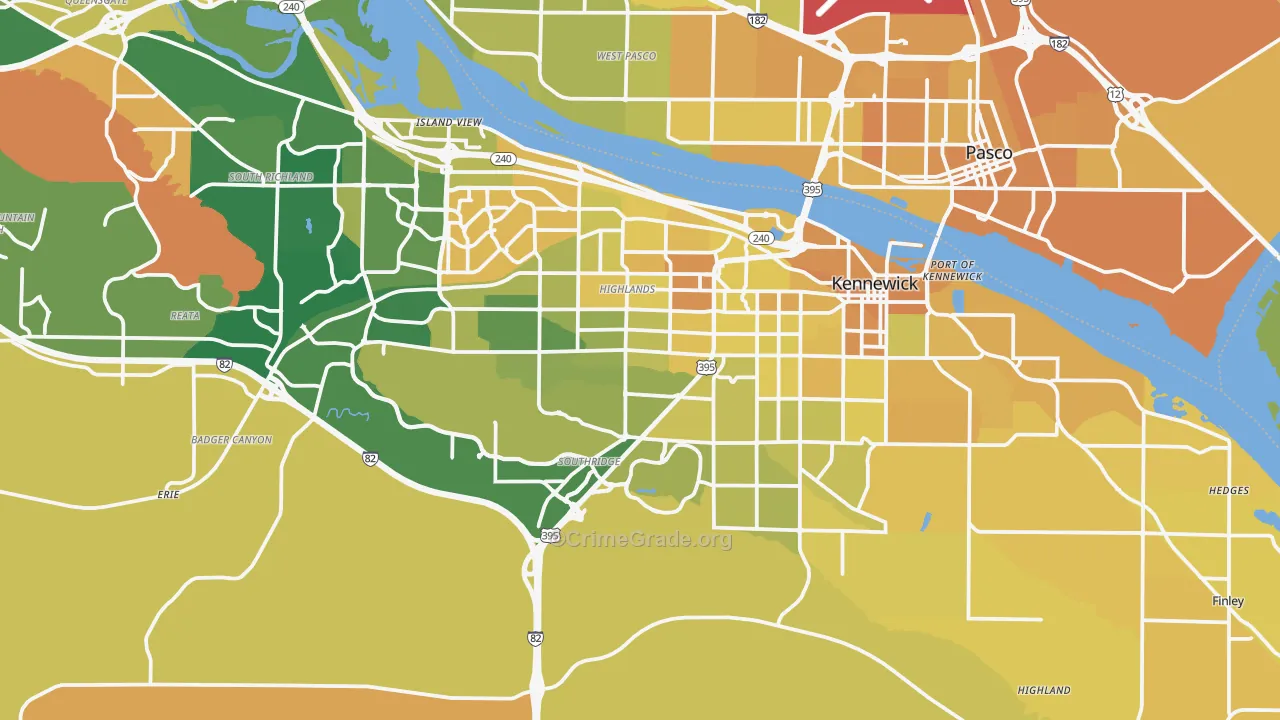 Kennewick, WA Map of Murder Rates