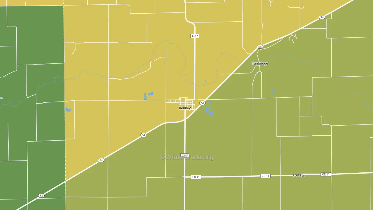 Kenney, IL Map of Murder Rates