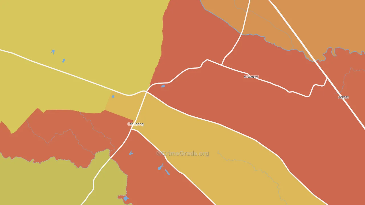 Kenney, TX Map of Murder Rates