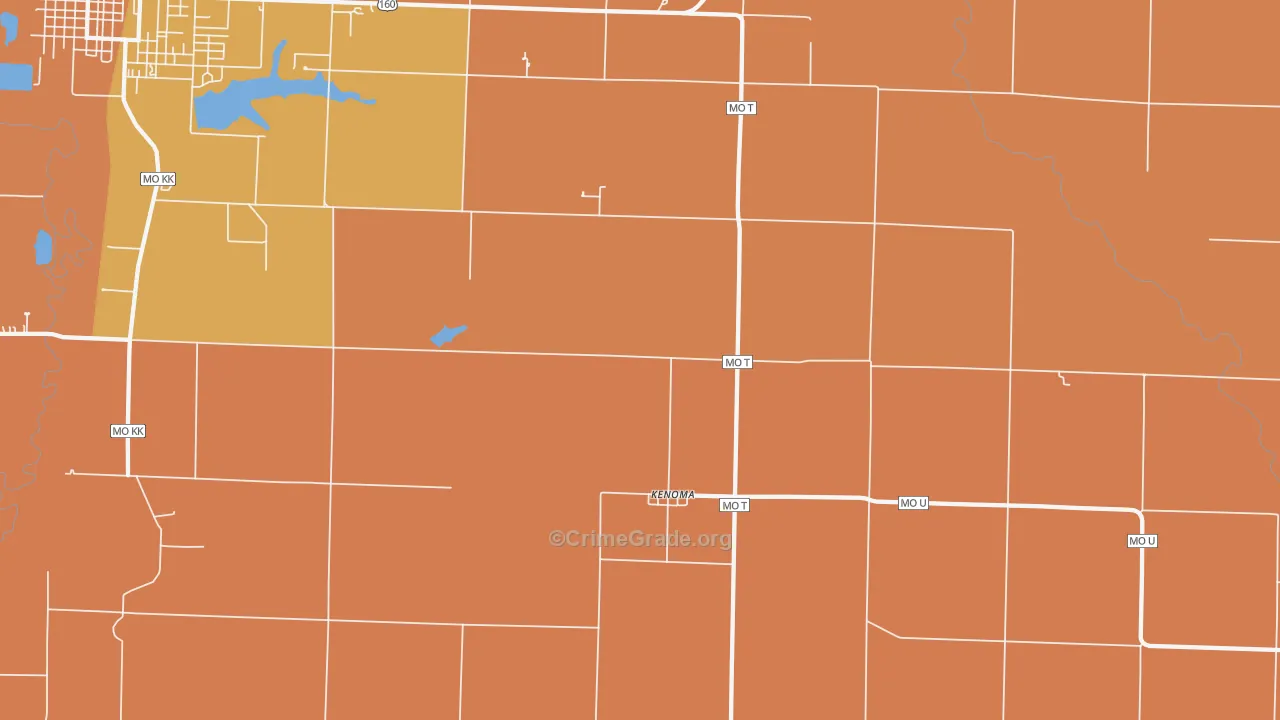 Kenoma, MO Map of Murder Rates