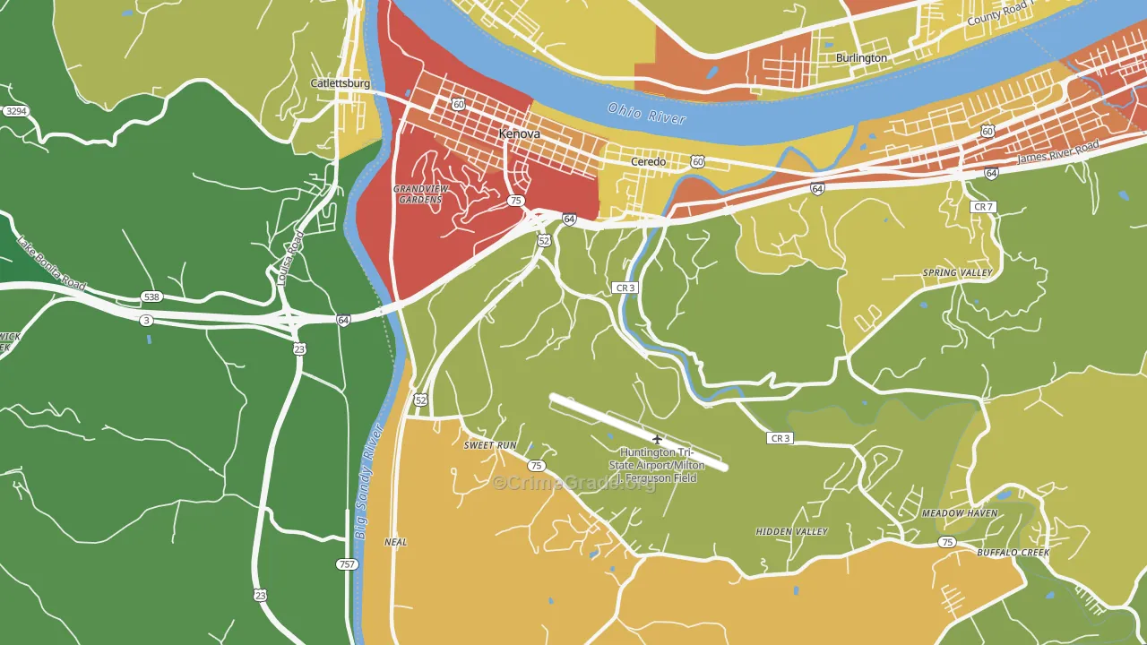 Kenova, WV Map of Murder Rates