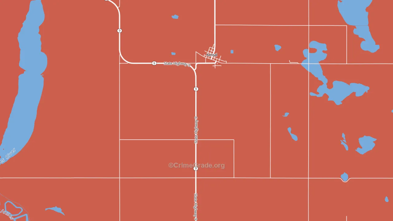 Kensal, ND Map of Murder Rates