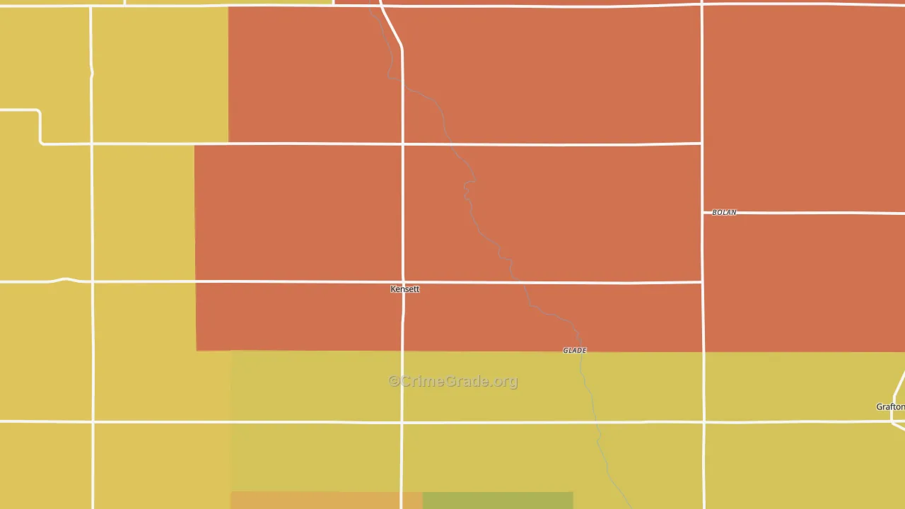Kensett, IA Map of Murder Rates