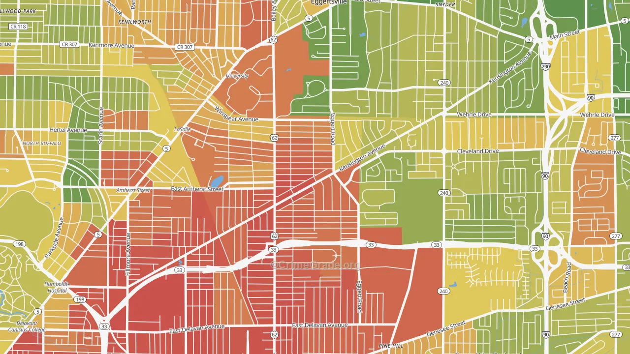 Kensington, Buffalo, NY Map of Murder Rates