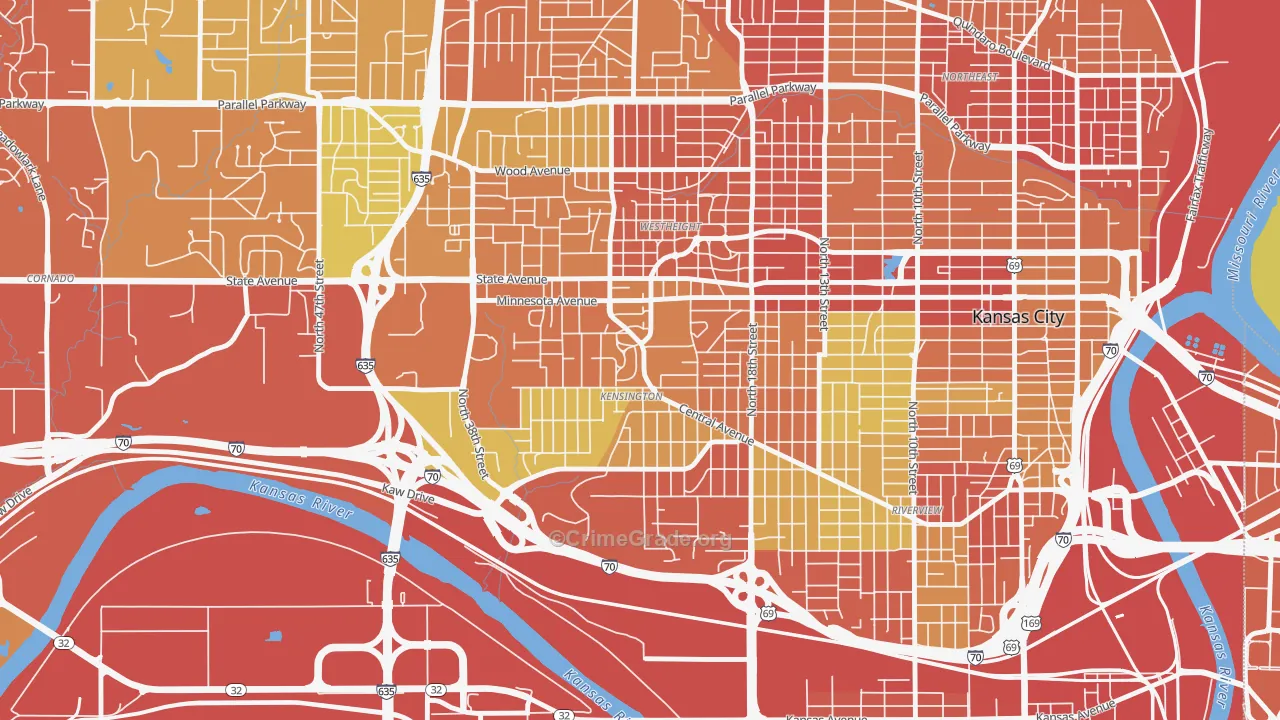 Kensington, Kansas City, KS Map of Murder Rates