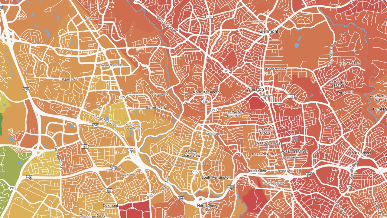 Kensington, MD Map of Murder Rates