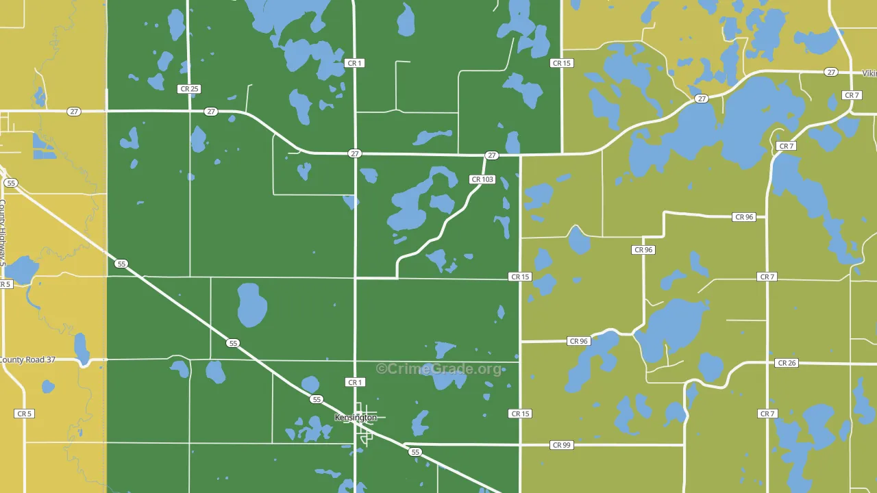 Kensington, MN Map of Murder Rates