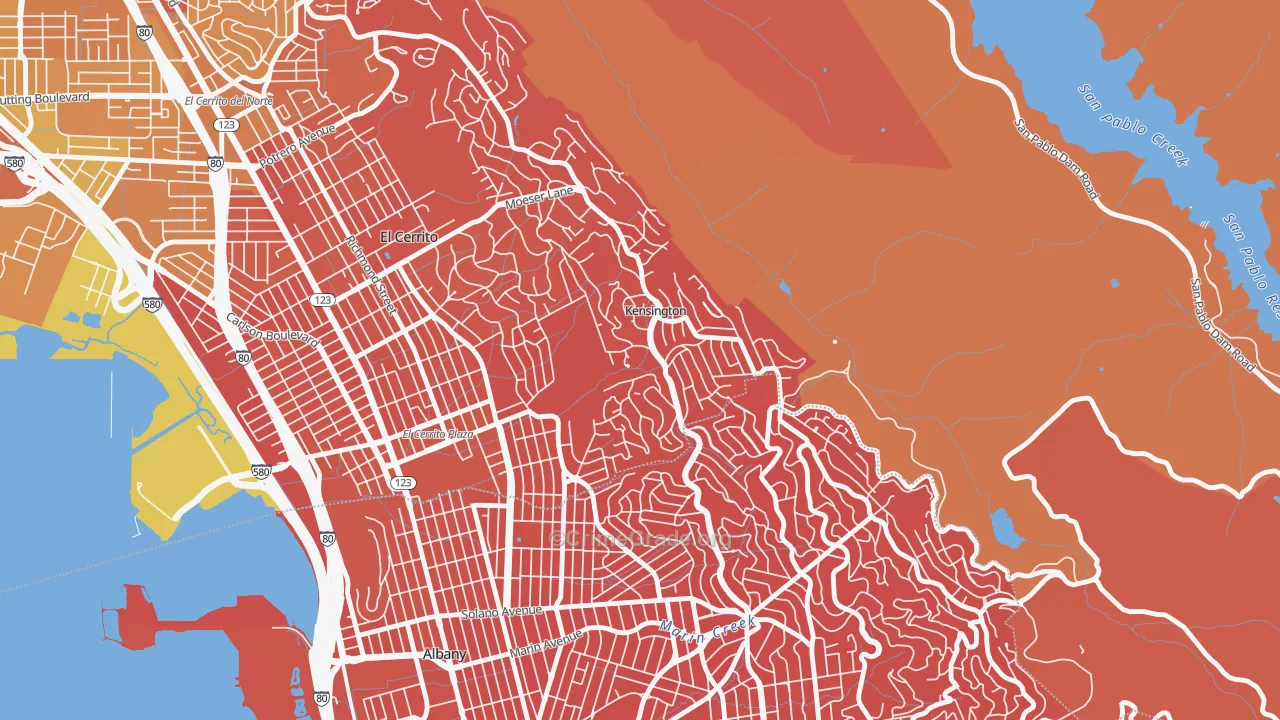 Kensington-San Francisco, Berkeley, CA Map of Murder Rates