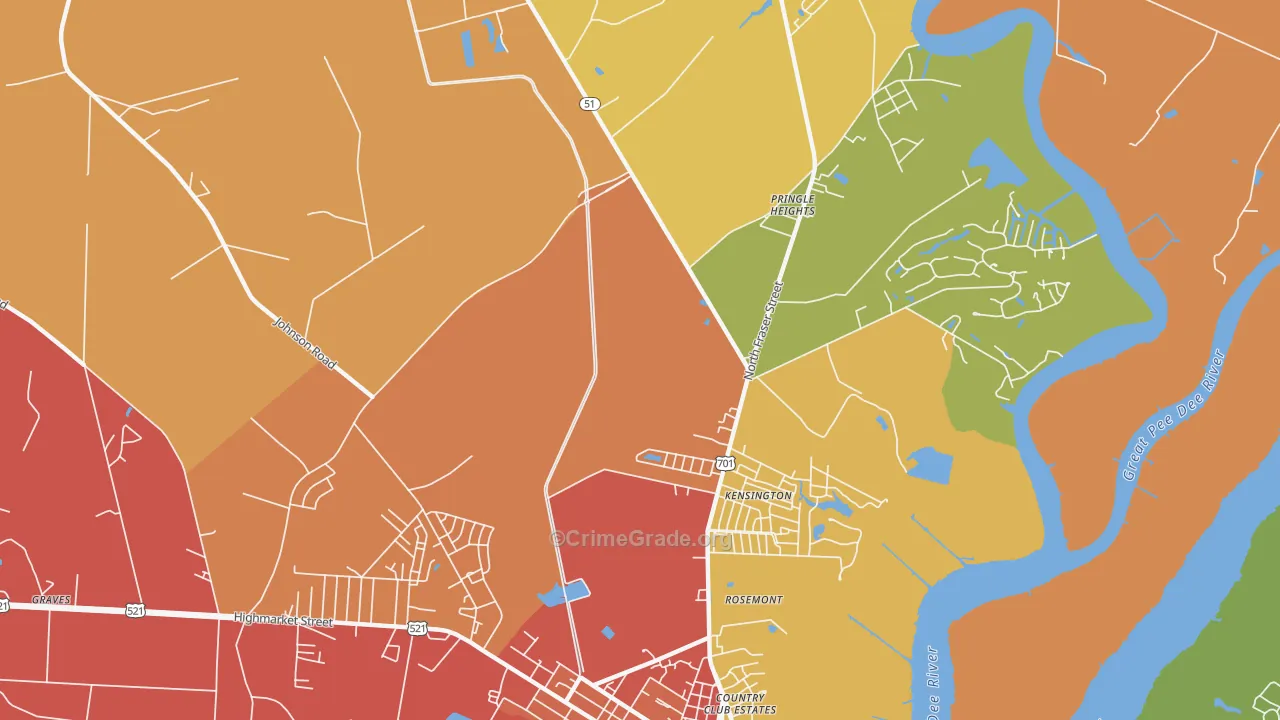 Kensington, SC Map of Murder Rates