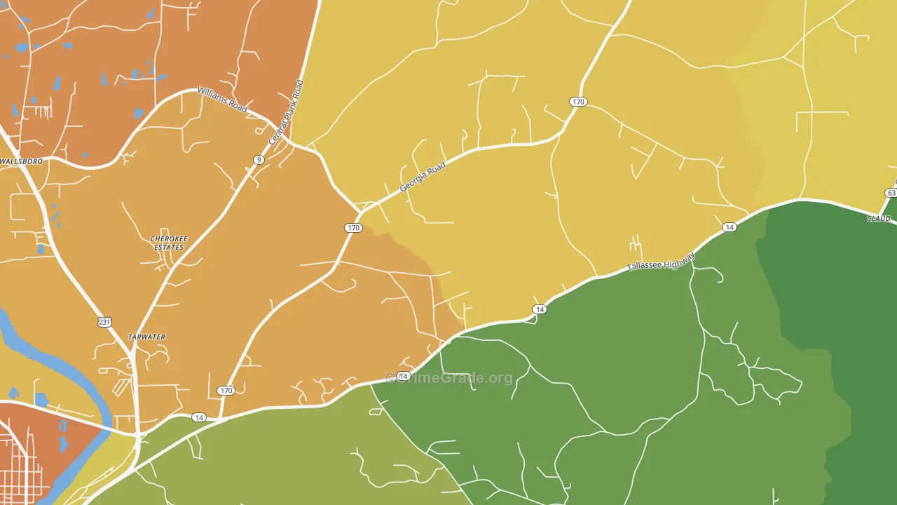 Kent, AL Map of Murder Rates