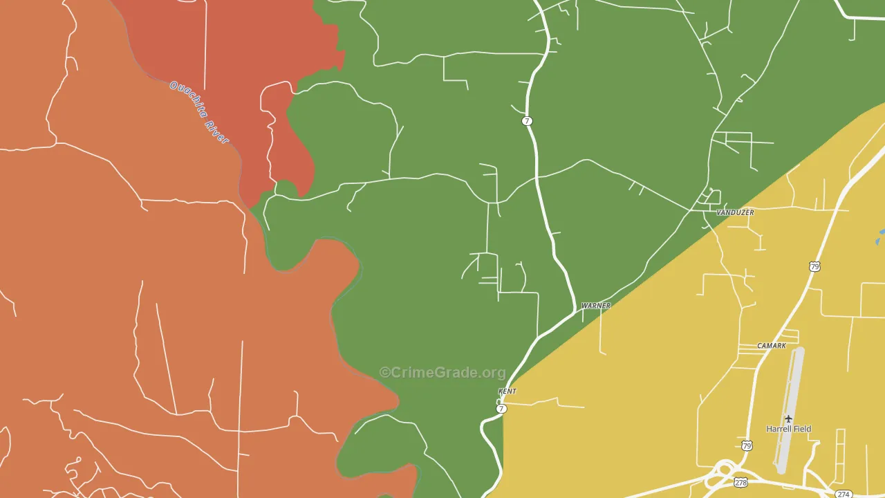 Kent, AR Map of Murder Rates