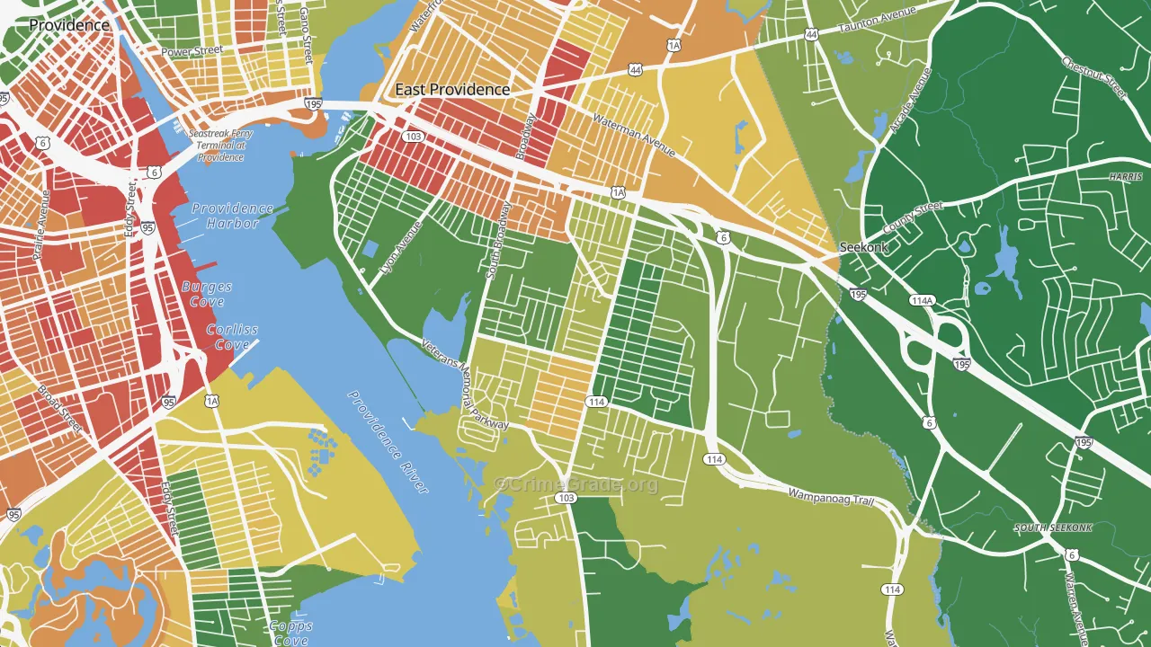 Kent Heights, East Providence, RI Map of Murder Rates