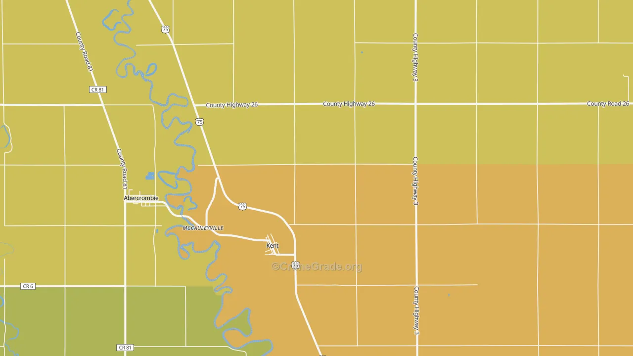 Kent, MN Map of Murder Rates