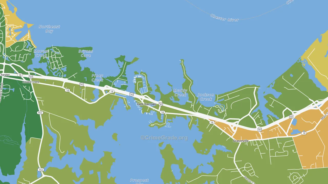 Kent Narrows, MD Map of Murder Rates