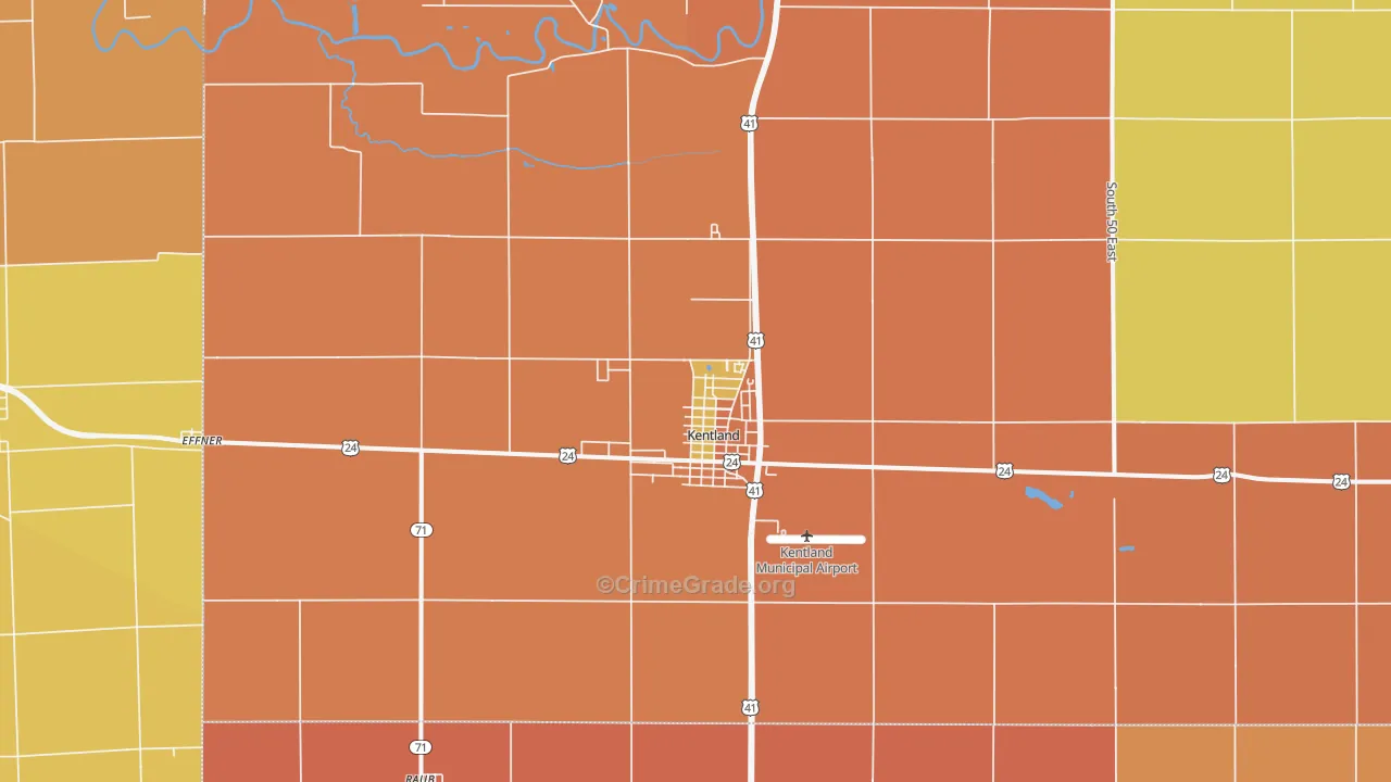 Kentland, IN Map of Murder Rates