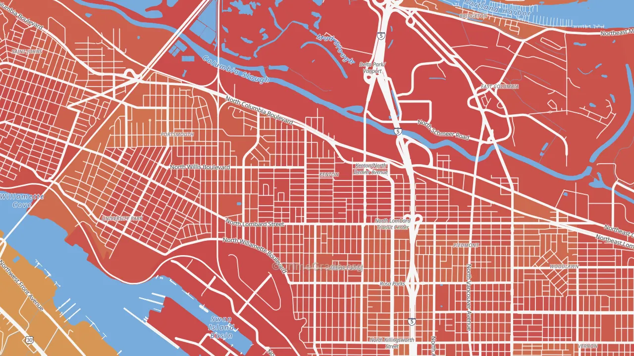Kenton, Portland, OR Map of Murder Rates