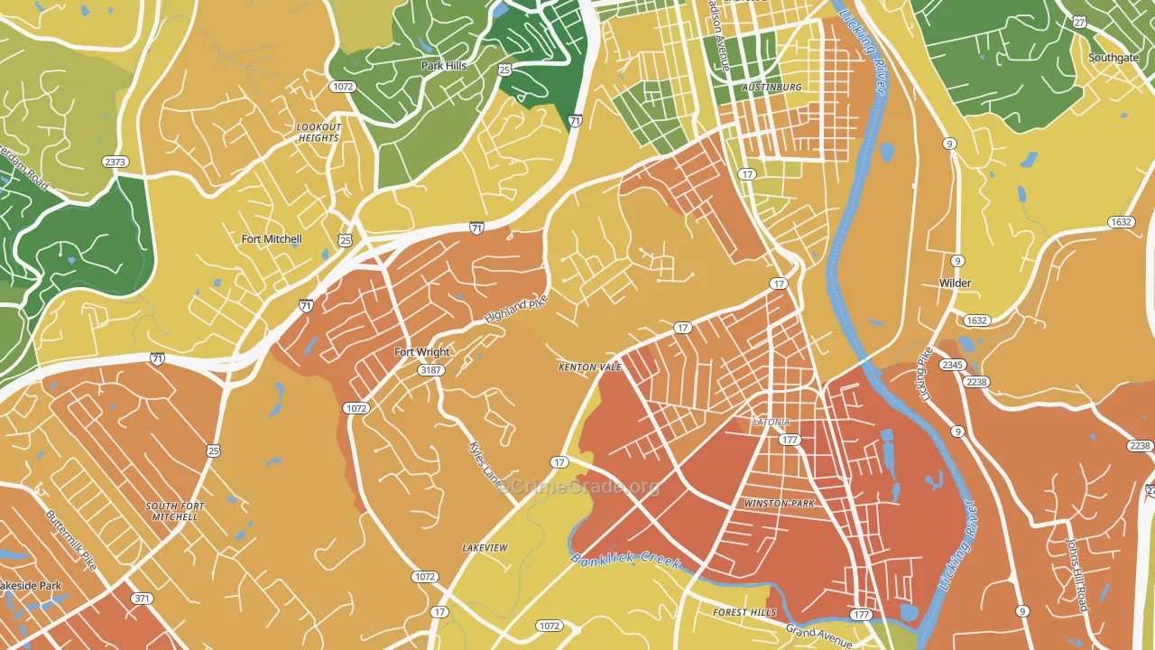 Kenton Vale, KY Map of Murder Rates