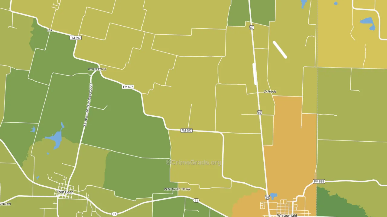 Kentuckytown, TX Map of Murder Rates