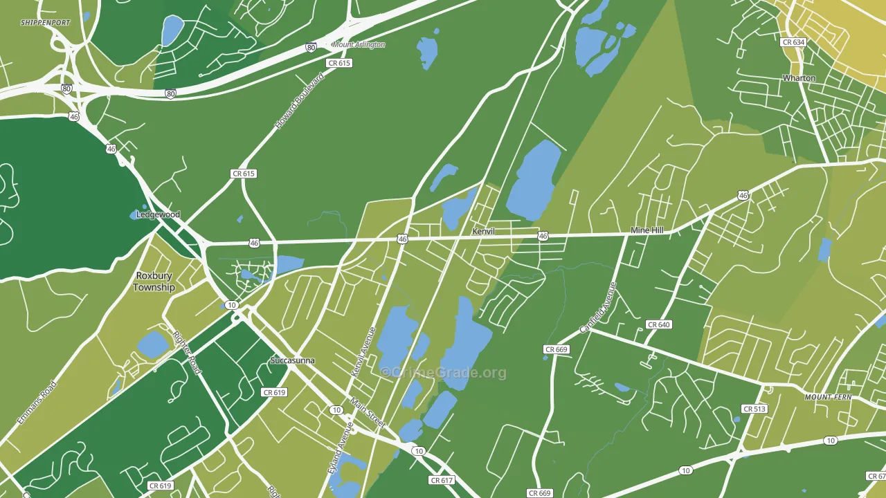 Kenvil, NJ Map of Murder Rates