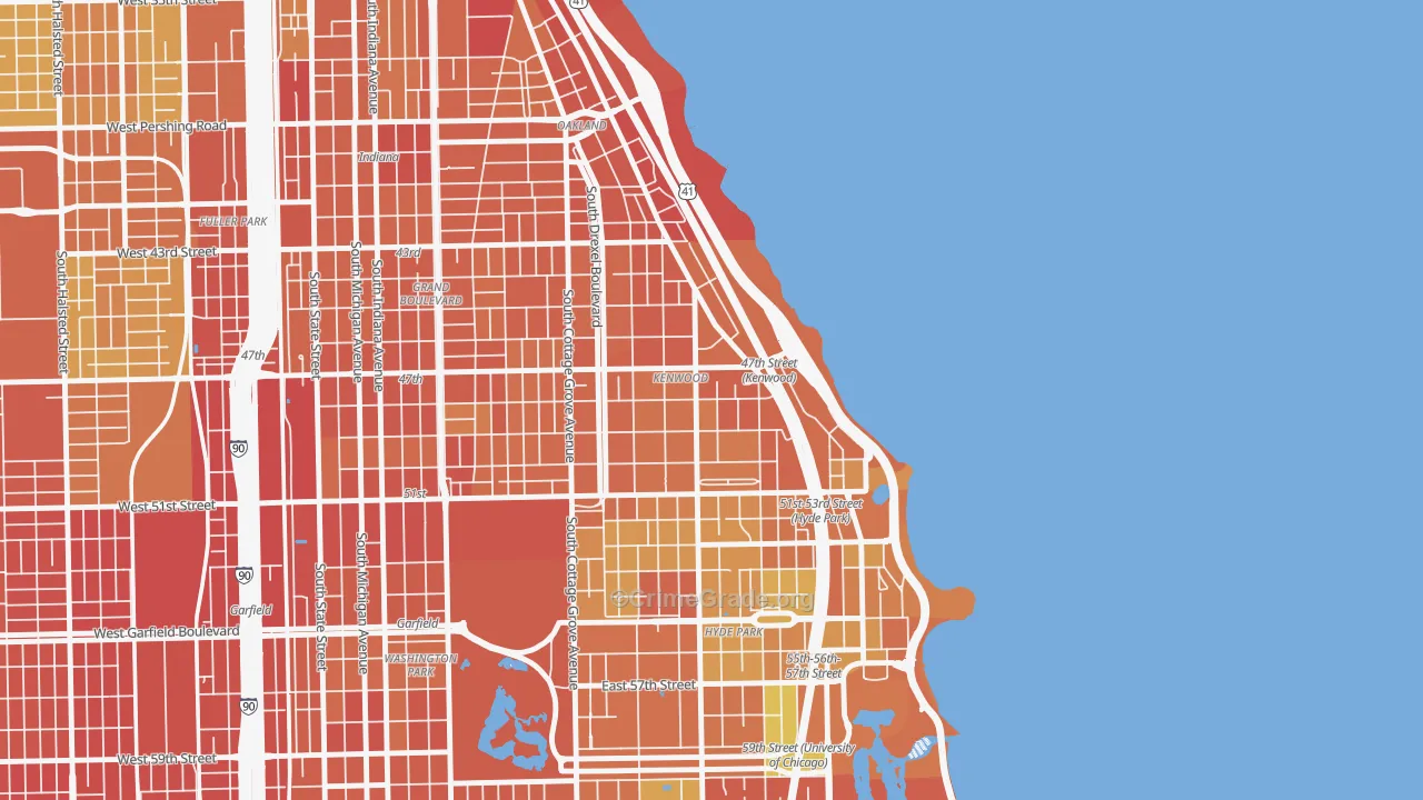 Kenwood, Chicago, IL Map of Murder Rates