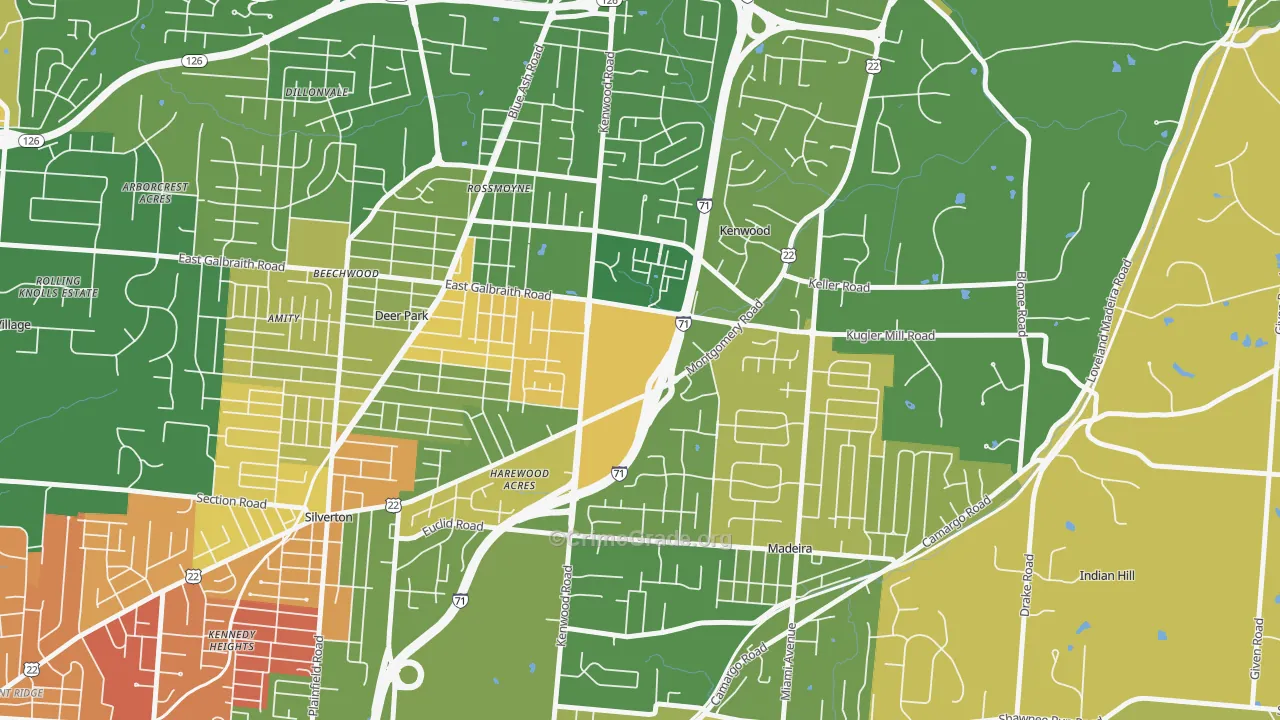 Kenwood, Cincinnati, OH Map of Murder Rates
