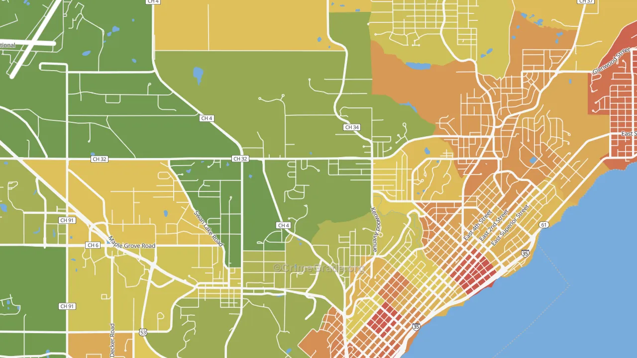 Kenwood-Duluth, Duluth, MN Map of Murder Rates
