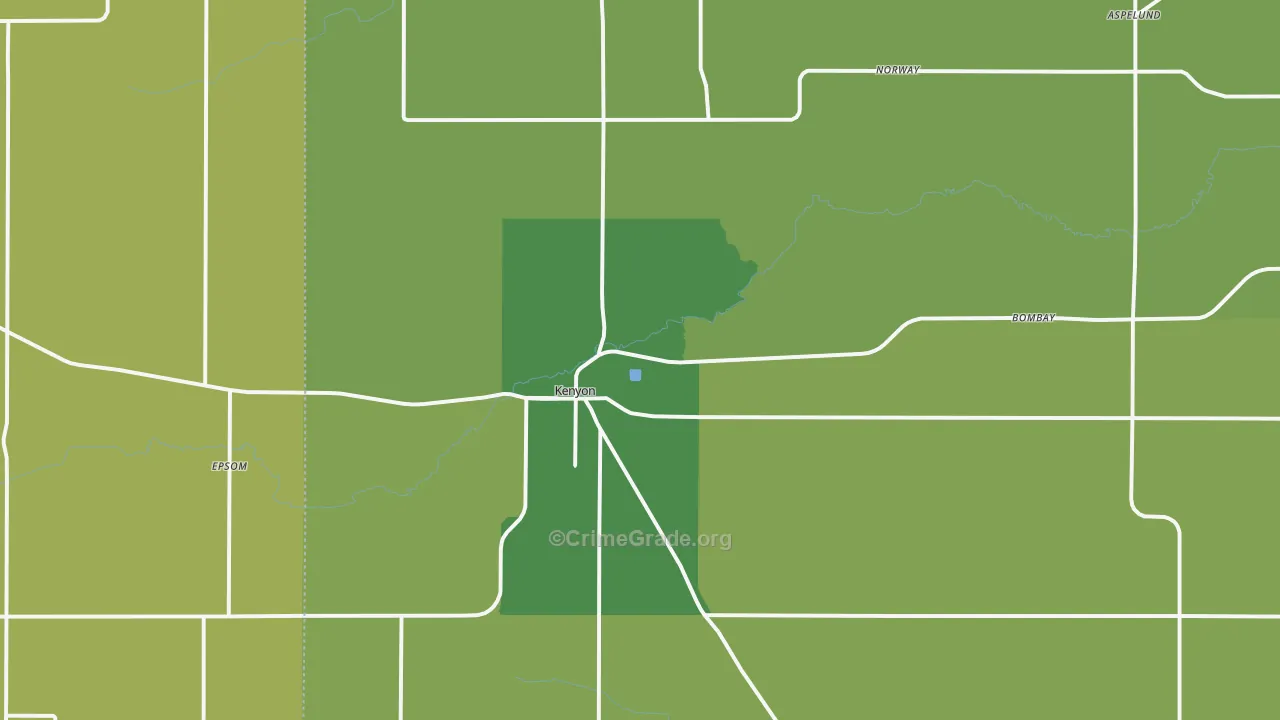 Kenyon, MN Map of Murder Rates