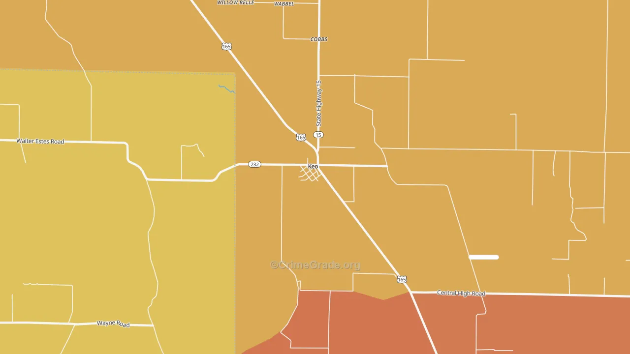 Keo, AR Map of Murder Rates
