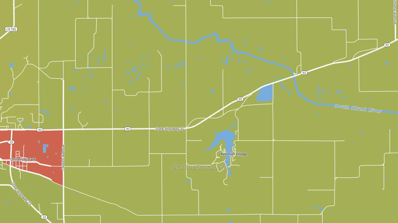Keomah Village, IA Map of Murder Rates