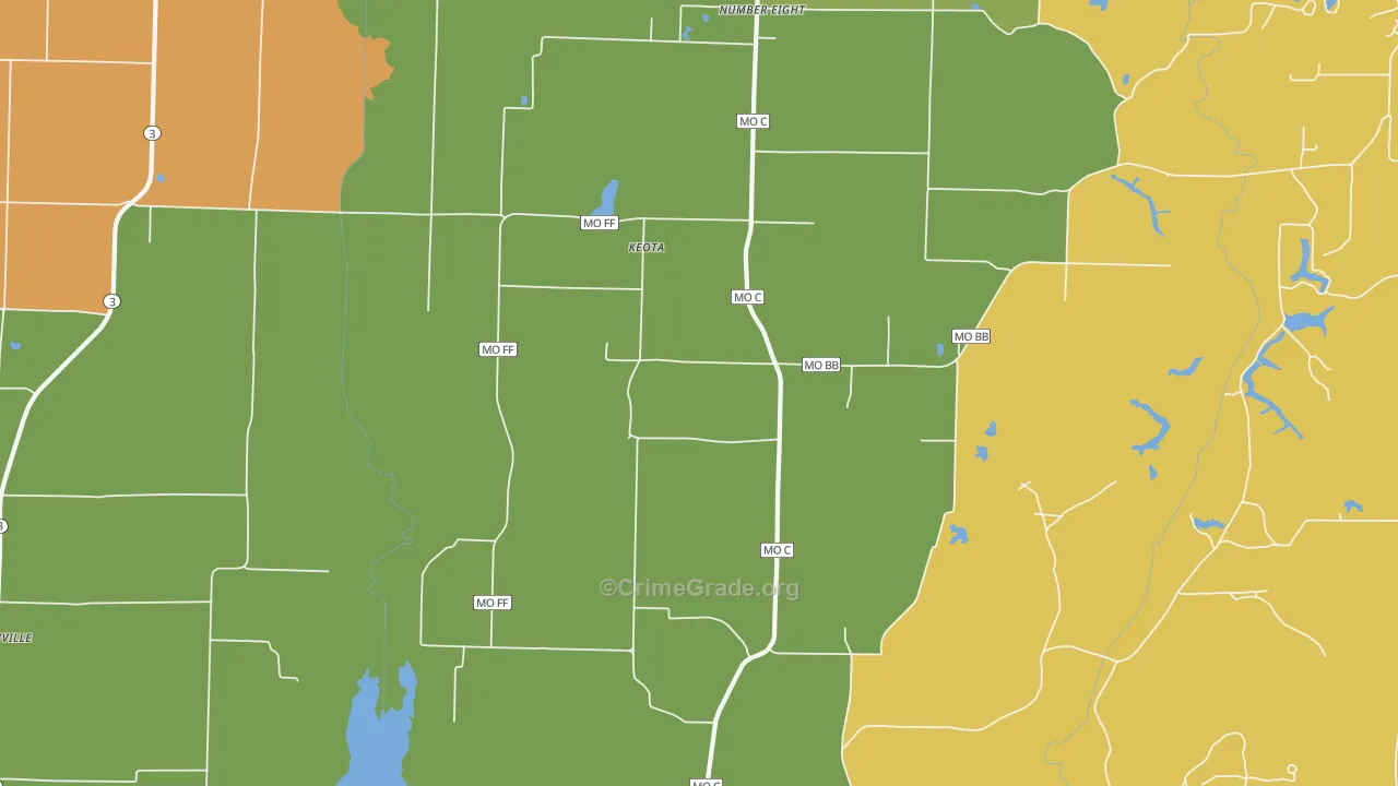 Keota, MO Map of Murder Rates