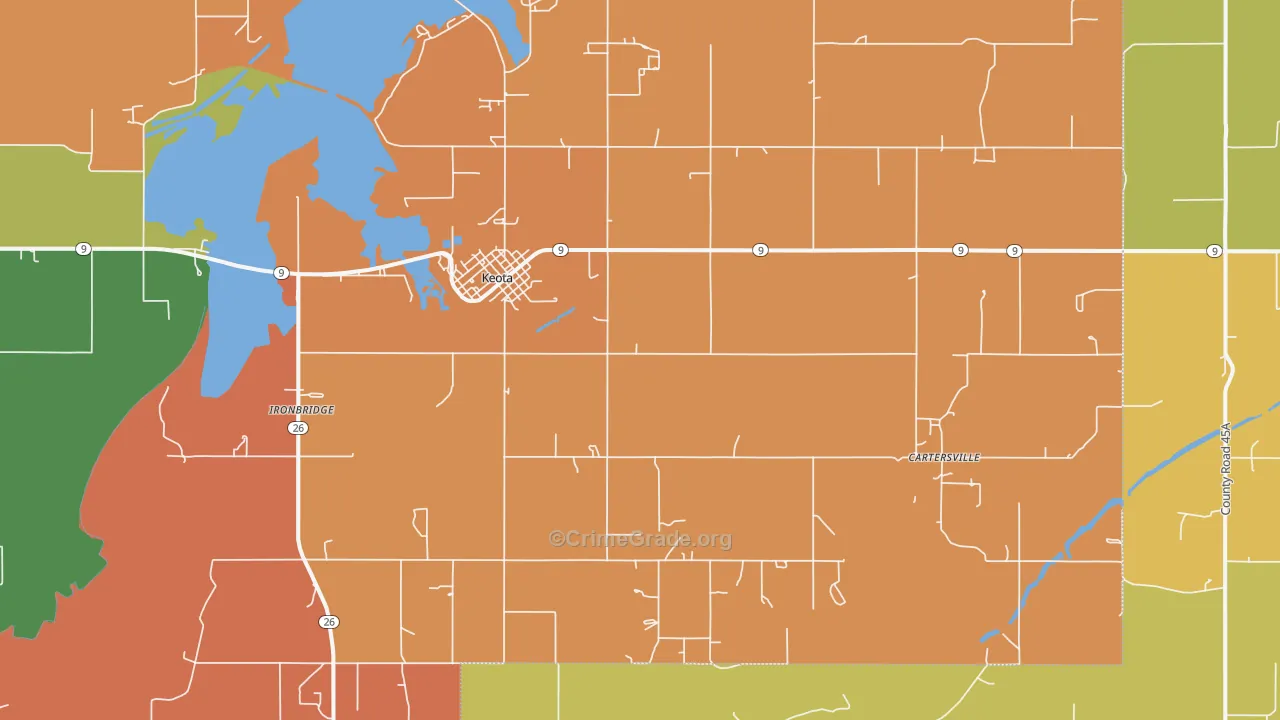 Keota, OK Map of Murder Rates