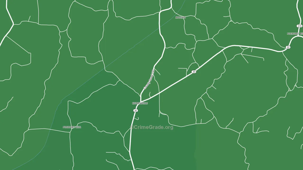 Keownville, MS Map of Murder Rates