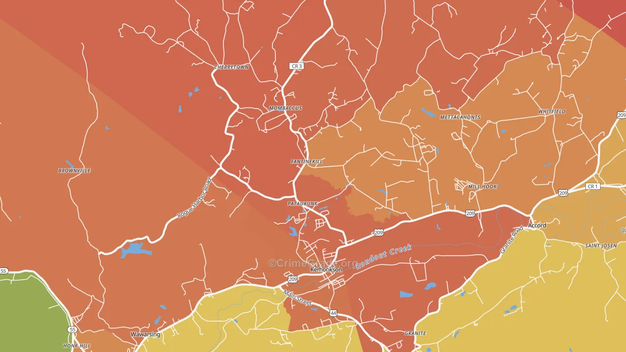 Kerhonkson, NY Map of Murder Rates