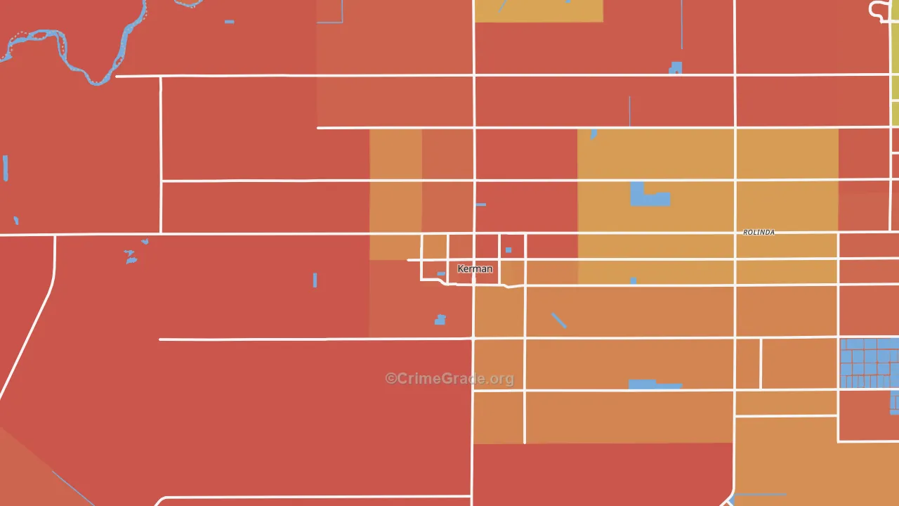 Kerman, CA Map of Murder Rates